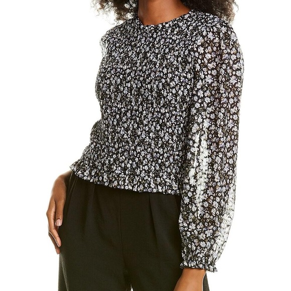 Laundry By Shelli Segal Tops - Laundry by Shelli Segal Floral Black and White Smocked Women's Top Size Small